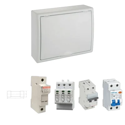 Kit de cuadro fotovoltaico: DC 1 string 20A gPV y AC 16A monofásico – 1000V: una envolvente y las protecciones incluidas
