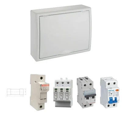 Kit de cuadro fotovoltaico: DC 1 string 20A gPV y AC 32A monofásico – 1000V: una envolvente y las protecciones incluidas