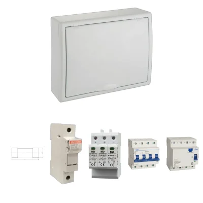 Kit de cuadro fotovoltaico: DC 1 string 20A gPV y AC 32A trifásico – 1000V: una envolvente y las protecciones incluidas