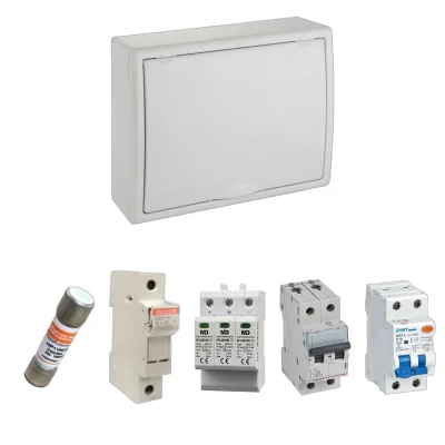 Kit de cuadro fotovoltaico: DC 1 string 30A gPV y AC 32A monofásico – 1000V: una envolvente y las protecciones incluidas