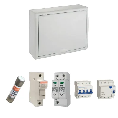 Kit de cuadro fotovoltaico: DC 1 string 30A gPV y AC 32A trifásico – 600V: una envolvente y las protecciones incluidas