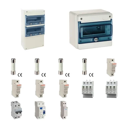 Kit de 2 cuadros fotovoltaicos: DC 2 strings 16A gPV y AC 32A monofásico – 1000V: dos envolventes y protecciones principales