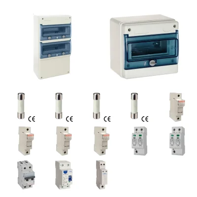 Kit de 2 cuadros fotovoltaicos: DC 2 strings 16A gPV y AC 32A monofásico – 600V: dos envolventes y protecciones principales