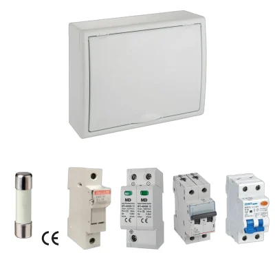 Kit de cuadro fotovoltaico: DC 2 strings 16A gPV y AC 32A monofásico – 600V: una envolvente y las protecciones incluidas