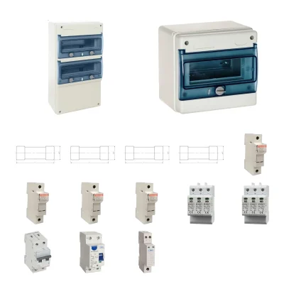Kit de 2 cuadros fotovoltaicos: DC 2 strings 20A gPV y AC 16A monofásico – 1000V: dos envolventes y protecciones principales