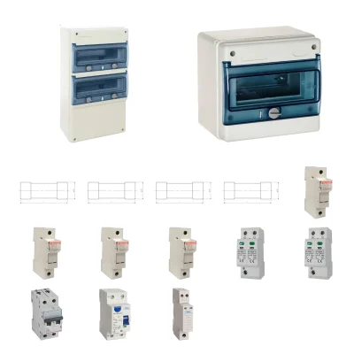 Kit de 2 cuadros fotovoltaicos: DC 2 strings 20A gPV y AC 32A monofásico – 600V: dos envolventes y protecciones principales