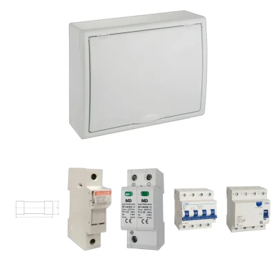 Kit de cuadro fotovoltaico: DC 2 strings 20A gPV y AC 32A trifásico – 600V: una envolvente y las protecciones incluidas