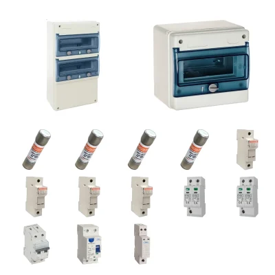 Kit de 2 cuadros fotovoltaicos: DC 2 strings 30A gPV y AC 16A monofásico – 600V: dos envolventes y protecciones principales