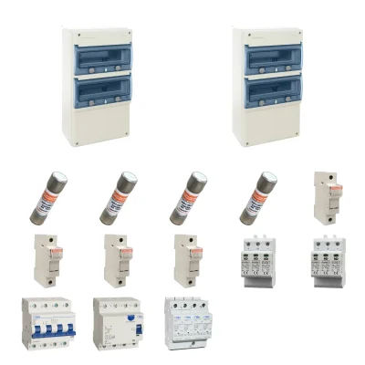 Kit de 2 cuadros fotovoltaicos: DC 2 strings 30A gPV y AC 32A trifásico – 1000V: dos envolventes y protecciones principales