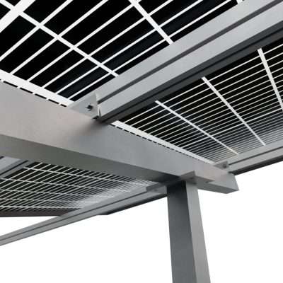 Detalle oficial de la estructura elevada Sunfer para agrovoltaica