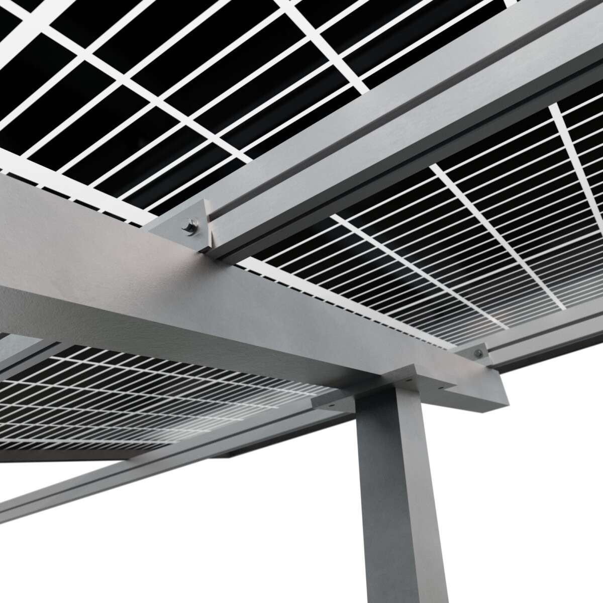 Detalle oficial de la estructura elevada Sunfer para agrovoltaica