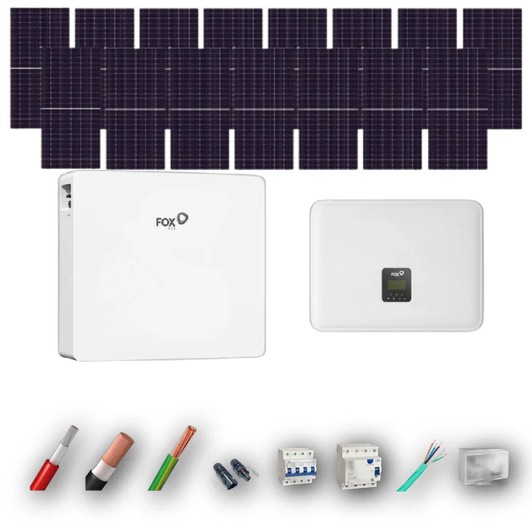 Kit Solar Trifasico Autoconsumo FOX 8kW 15 Paneles JA Solar 605Wp N-Type 1 Bateria FOX 12kWh - kit solar JA Solar 605Wp