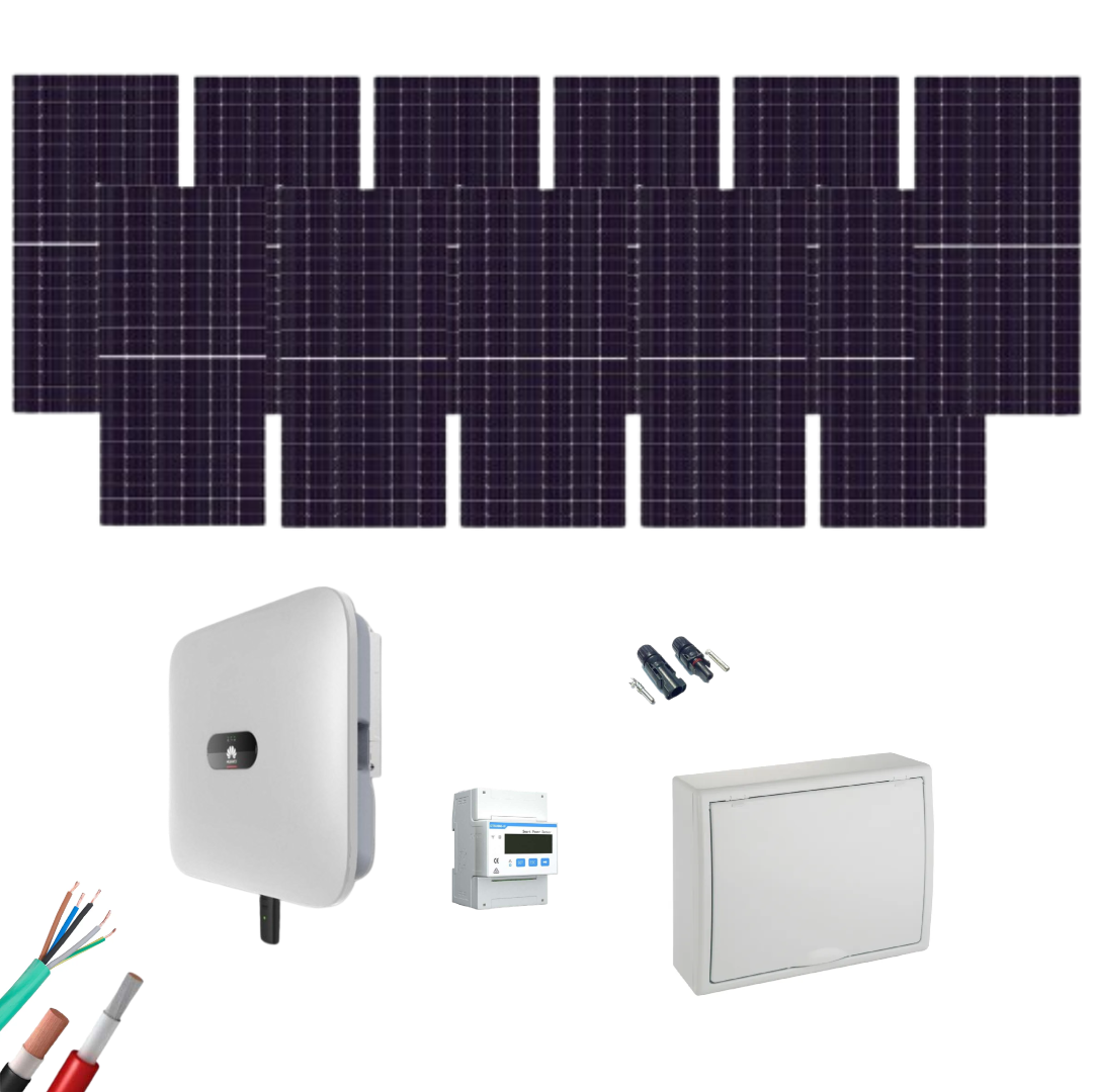 Kit Solar Autoconsumo Huawei 5kW 11 Paneles JA Solar 605Wp N-Type - kit solar JA Solar 605Wp