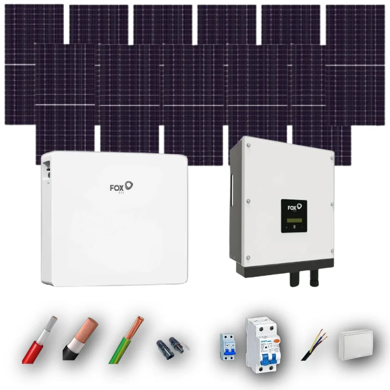 Kit Solar Autoconsumo FOX-ESS 6kW 11 Paneles JA Solar 605Wp N-Type 1 Bateria FOX-ESS 12kWh - kit solar JA Solar 605Wp