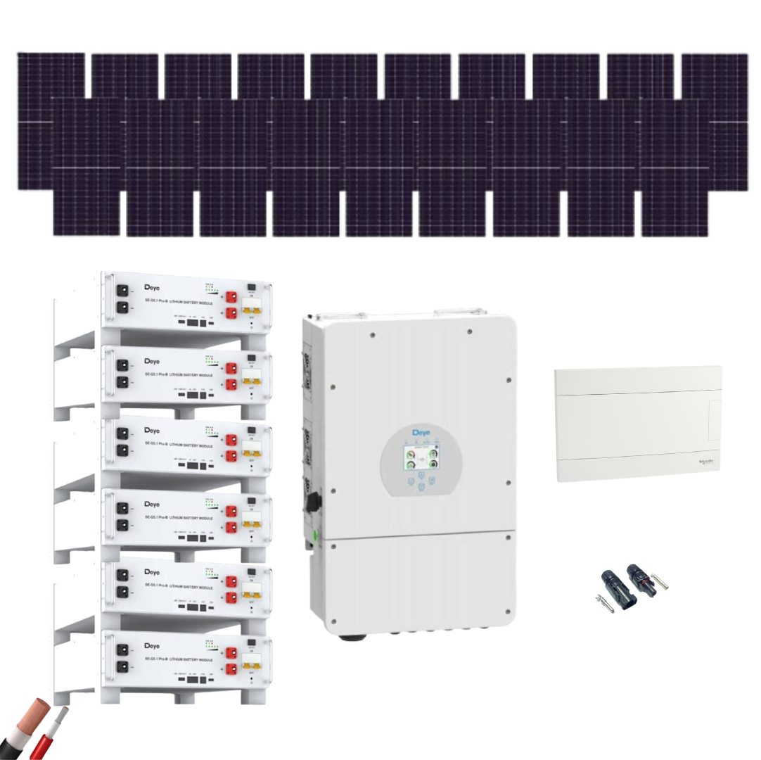 Kit Solar Autoconsumo Deye 10kW 19 Paneles JA Solar 605Wp N-Type 6 Baterias Deye 5,12kWh - kit solar JA Solar 605Wp