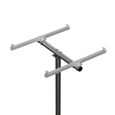 Kit de estructura Sunfer para 1 panel solar en horizontal sobre monoposte de 3 m – inclinación regulable de 0° a 15° - CuencaSolar
