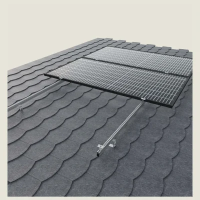 Kit de estructura Sunfer para 8 paneles solares en vertical – tejado de pizarra con salvatejas laterales - CuencaSolar