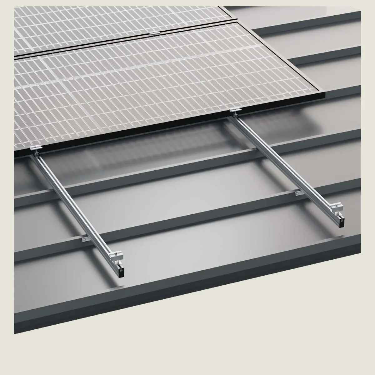 Kit de estructura Sunfer para 11 paneles solares en vertical – cubierta metálica con fijación directa zincada - CuencaSolar