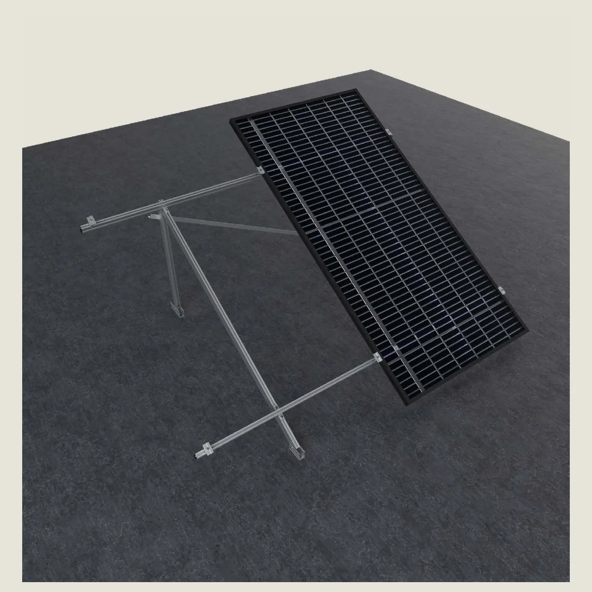 Kit de estructura Sunfer para 10 paneles solares en vertical – cubierta plana con triángulo abierto a 30° para paneles de hasta 1800 mm - CuencaSolar