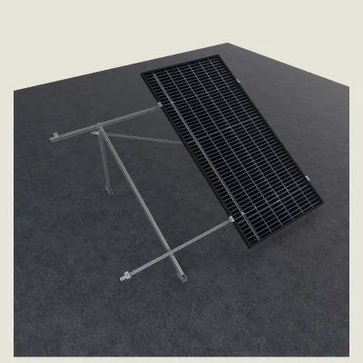 Kit de estructura Sunfer para 14 paneles solares en vertical – cubierta plana con triángulo abierto a 30° para paneles de hasta 2400 mm - CuencaSolar