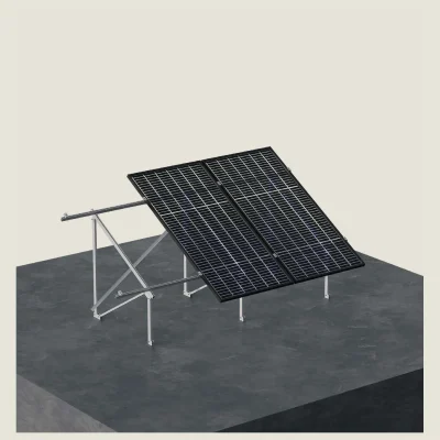 Kit de estructura Sunfer para 14 paneles solares en vertical – terreno en una fila con inclinación de 15° - CuencaSolar