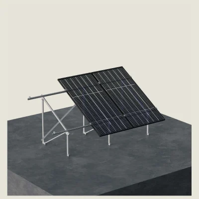 Kit de estructura Sunfer para 17 paneles solares en vertical – terreno en una fila con inclinación de 15° - CuencaSolar