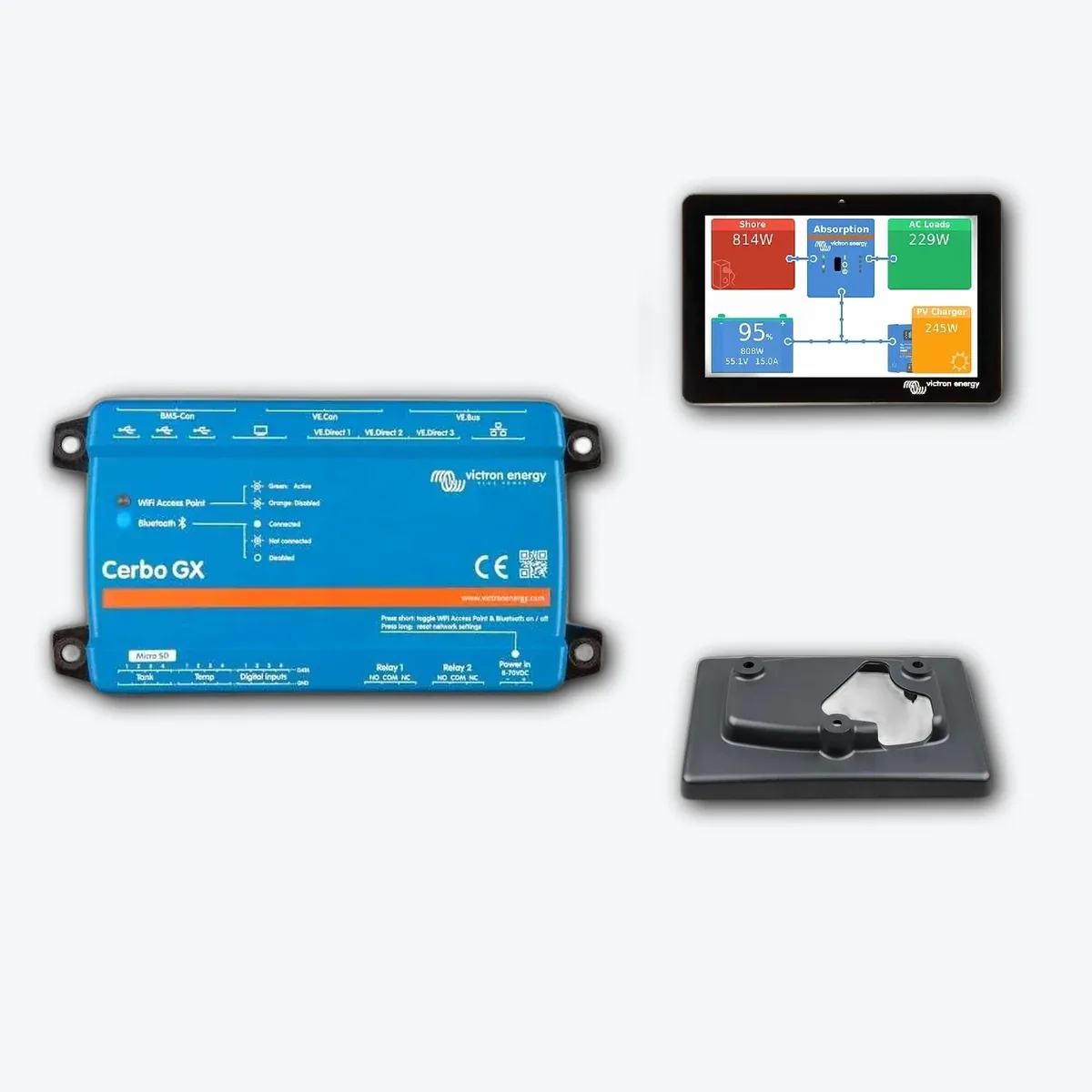 Pack Victron Cerbo GX MK2 + GX Touch 50 con Soporte de Pared - CuencaSolar