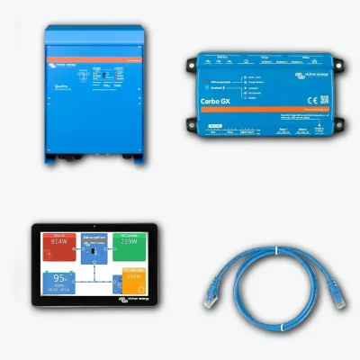 Pack Victron Quattro 12/5000/220-100/100 + Cerbo GX MK2 + GX Touch 50 - CuencaSolar