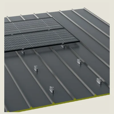Kit de estructura Sunfer para 1 panel solar en horizontal – cubierta sándwich con anclaje al valle - CuencaSolar