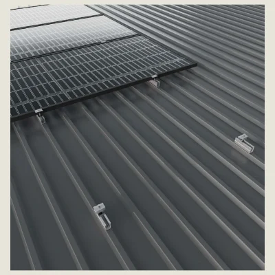 Kit de estructura Sunfer para 1 panel solar en horizontal – cubierta metálica con anclaje a greca - CuencaSolar