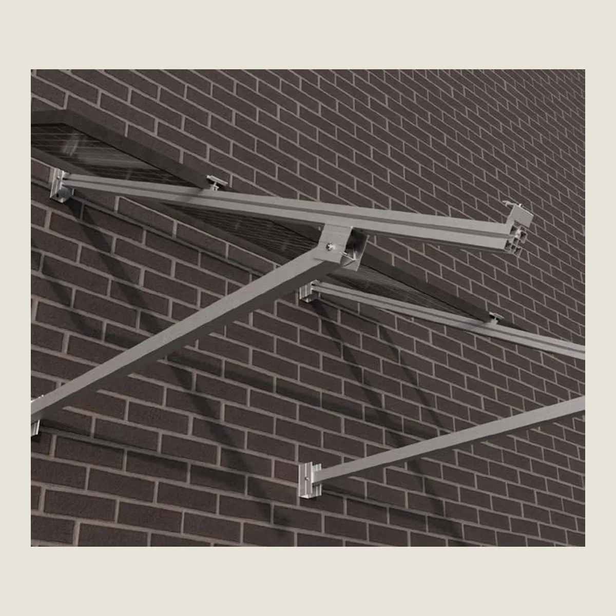 Kit de estructura Sunfer para 6 paneles solares en horizontal – fachada inclinada 30–35° con soportes independientes - CuencaSolar
