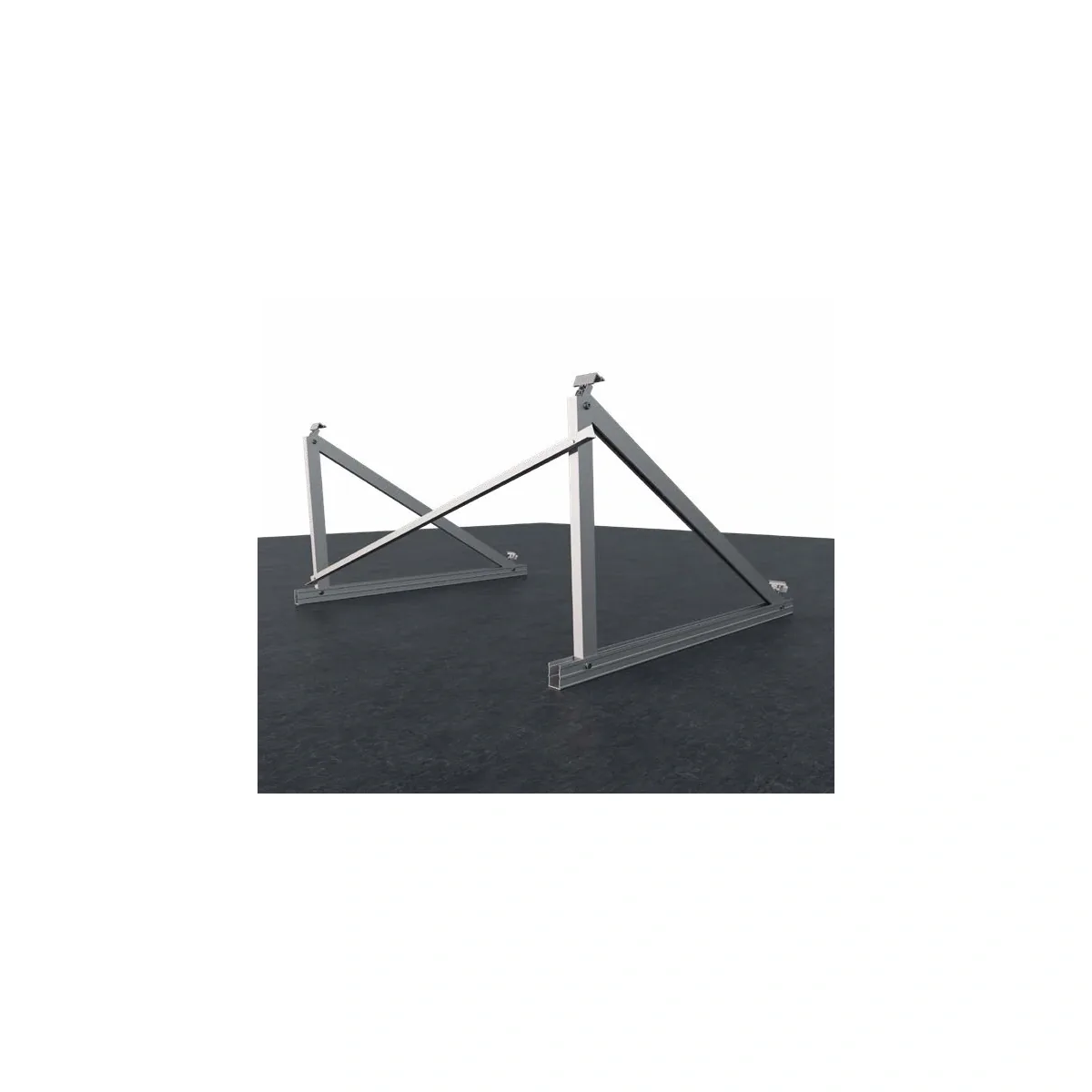 Pack de estructuras Sunfer para 18 paneles solares en horizontal – soportes independientes con triángulo cerrado a 15° - CuencaSolar