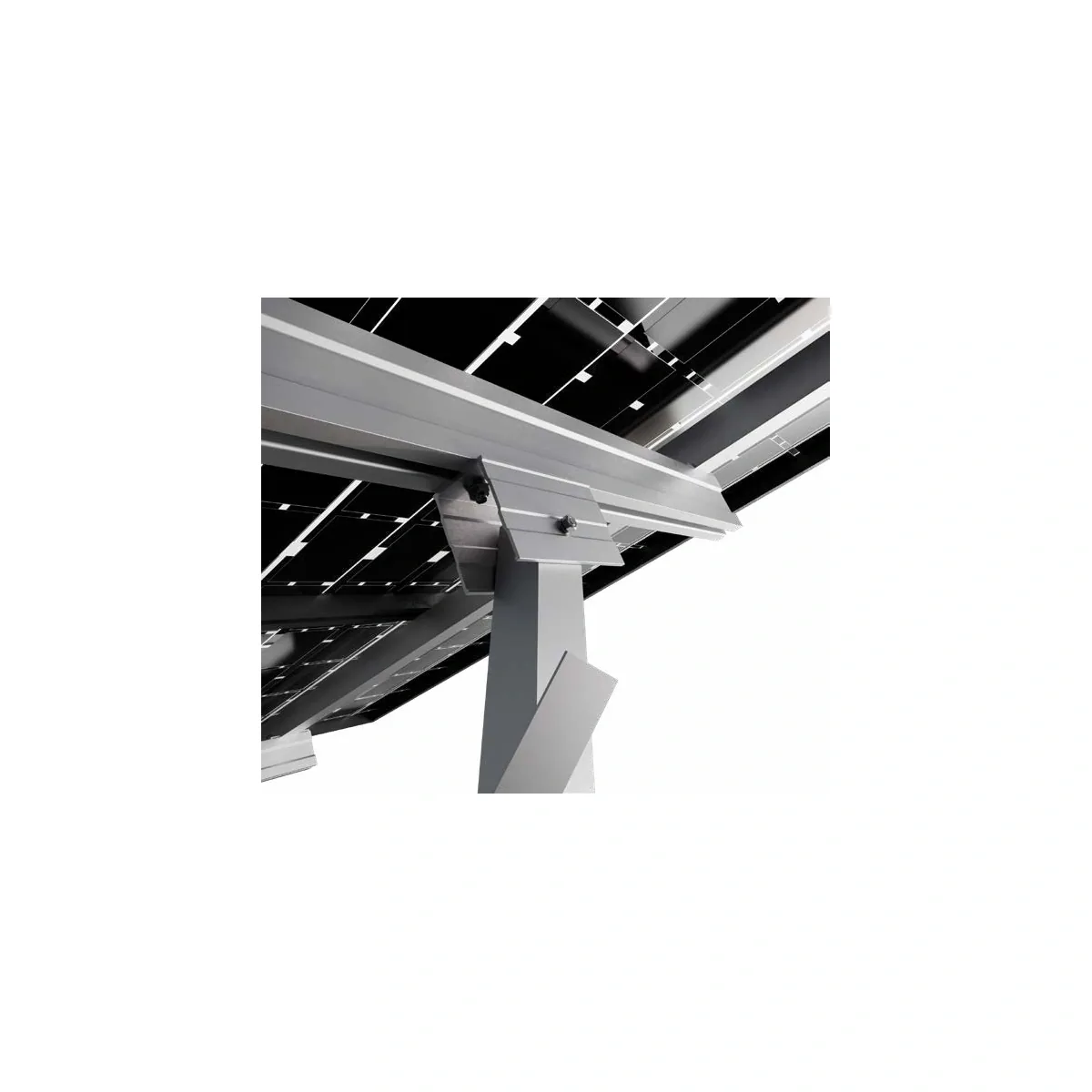 Kit de estructura Sunfer para terreno y 2 filas – 28 paneles solares en vertical a 30° - CuencaSolar
