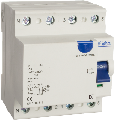 Diferencial Solera RCBA4P4030 40A 30mA 4P Tipo A