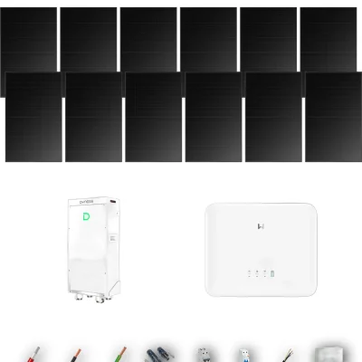 [GOODWE-RANGE-20260917] AUTO HANERSUN510FB ESG2 5KW POWERBRICK 1B 10-13P | Kit Solar Autoconsumo GoodWe 5.10 kWp 10 Paneles Hanersun 510Wp Full Black bifacial ES G2 5 kW 1 Batería Dyness PowerBrick Plus 16.07 kWh Monofásico 12 Paneles - CuencaSolar