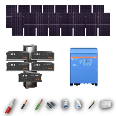 Kit Solar Aislada Victron 10kW JA Solar 600Wp 5 Baterias Pylontech 24kWh 16 Paneles - CuencaSolar