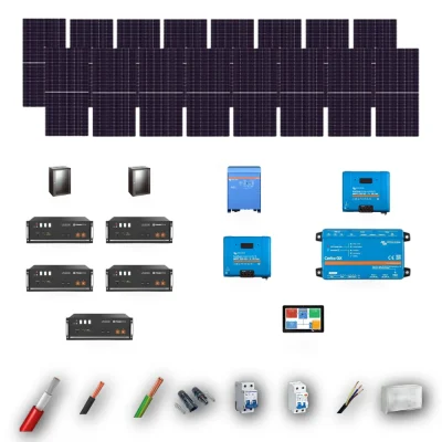 Kit Solar Aislada Victron 10kW JA Solar 635Wp 5 Baterias Pylontech 24kWh 16 Paneles - CuencaSolar