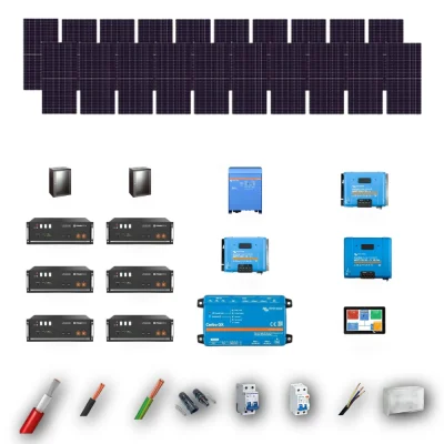Kit Solar Aislada Victron 10kW JA Solar 635Wp 6 Baterias Pylontech 28,8kWh 20 Paneles - CuencaSolar