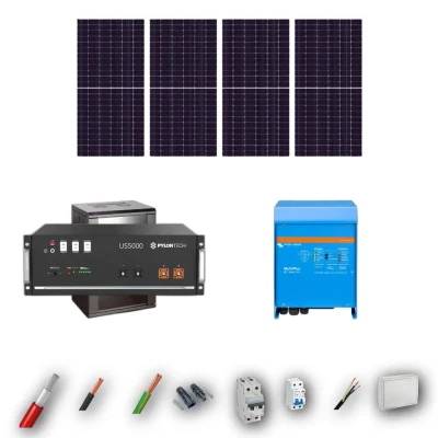 Kit Solar Aislada Victron 5kW JA Solar 635Wp 1 Bateria Pylontech 4,8kWh 4 Paneles - CuencaSolar