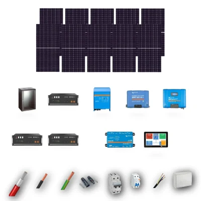 Kit Solar Aislada Victron 5kW JA Solar 635Wp 3 Baterias Pylontech 14,4kWh 10 Paneles - CuencaSolar