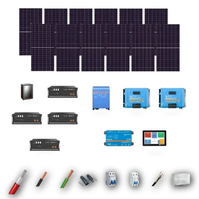 Kit Solar Aislada Victron 8kW JA Solar 635Wp 4 Baterias Pylontech 4,8kWh 12 Paneles - CuencaSolar