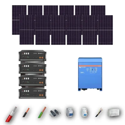 Kit Solar Aislada Victron 8kW JA Solar 635Wp 4 Baterias Pylontech 4,8kWh 12 Paneles - CuencaSolar