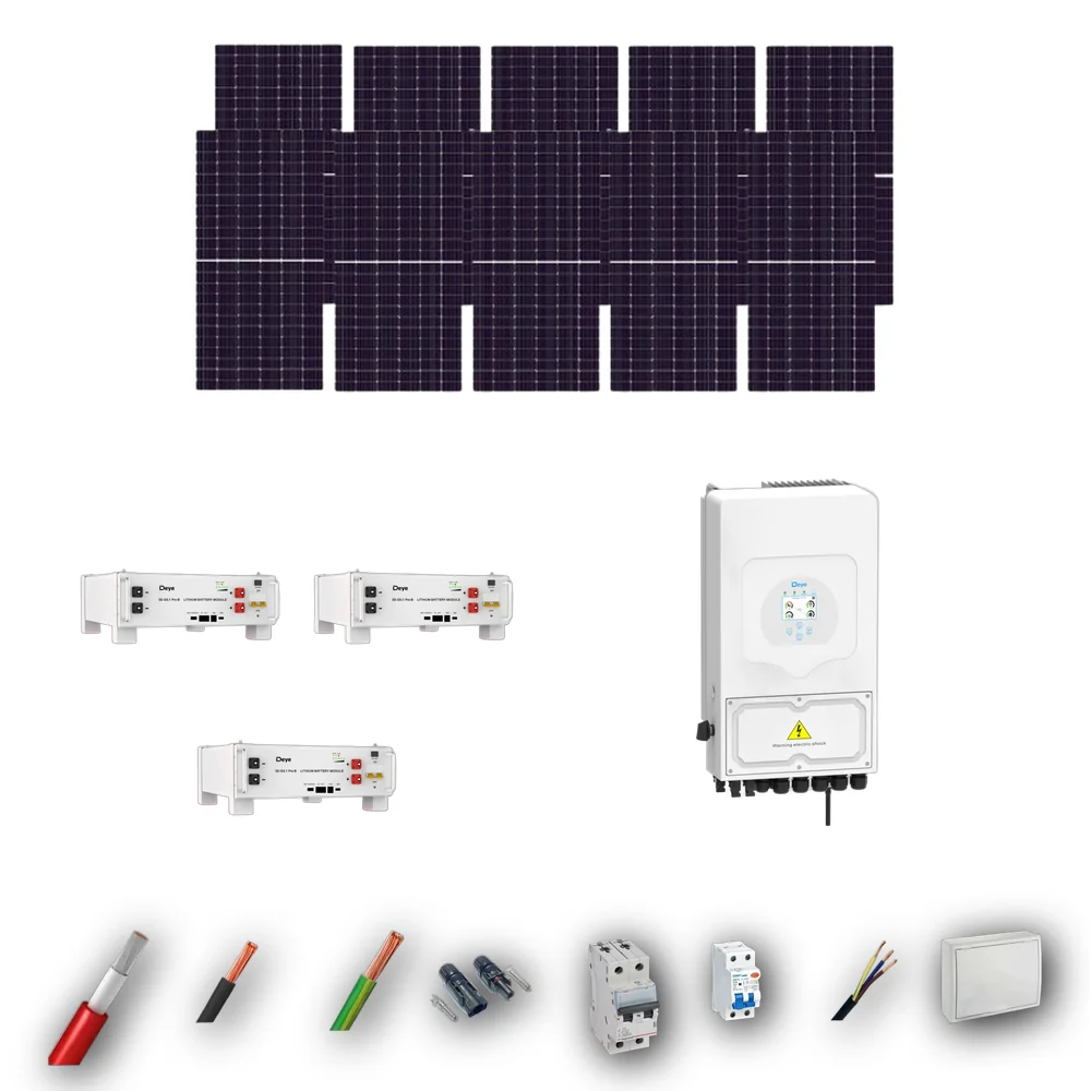 Kit Solar Autoconsumo Deye 6kW JA Solar 635Wp 3 Baterias Deye 5,12kWh 10 Paneles - CuencaSolar