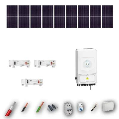 Kit Solar Autoconsumo Deye 6kW JA Solar 635Wp 3 Baterias Deye 5,12kWh 9 Paneles - CuencaSolar