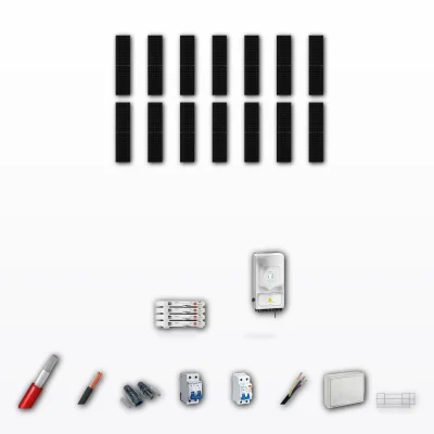 Kit Solar Autoconsumo Deye 8kW JA Solar 600Wp 4 Baterias Deye 5,12kWh 14 Paneles - CuencaSolar