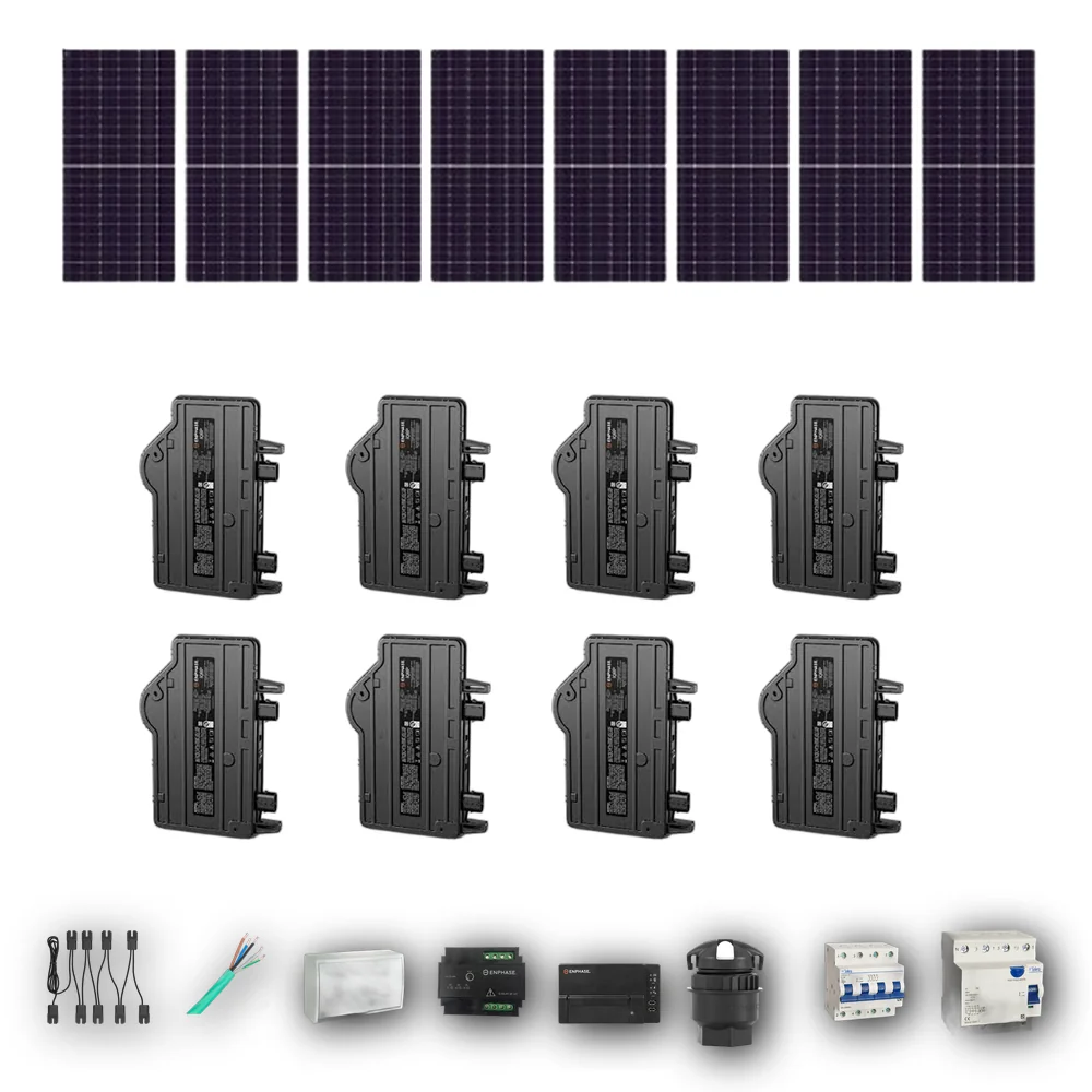 Kit Solar Autoconsumo Enphase 4,80 kWp JA Solar 600Wp bifacial Trifásico 8 Paneles - CuencaSolar