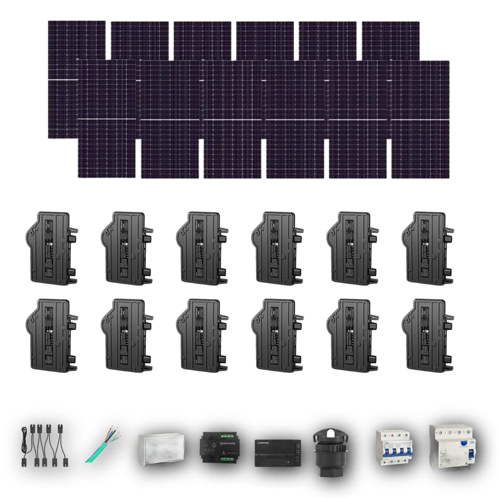 Kit Solar Autoconsumo Enphase 7,20 kWp JA Solar 600Wp bifacial Trifásico 12 Paneles - CuencaSolar