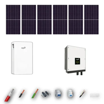 Kit Solar Autoconsumo FOX 3kW JA Solar 600Wp 1 Bateria FOX 6kWh 6 Paneles - CuencaSolar