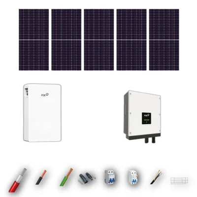 Kit Solar Autoconsumo FOX 3kW JA Solar 600Wp 1 Bateria FOX 6kWh 5 Paneles - CuencaSolar