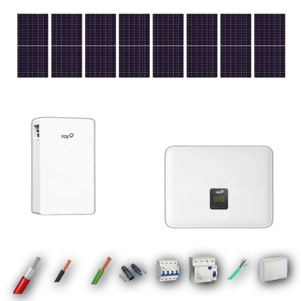 Kit Solar Autoconsumo FOX 5kW JA Solar 635Wp 1 Bateria FOX 5,76kWh 8 Paneles - CuencaSolar